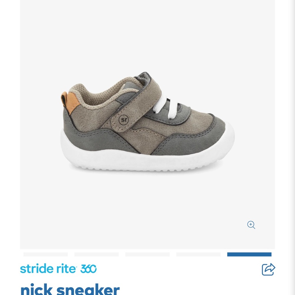 Toddler Stride Rite Gray and White Sneakers